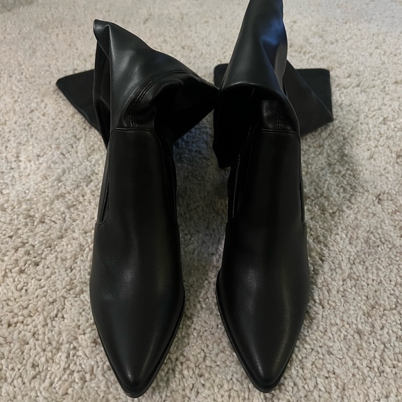 Steve Madden Tanzee Black Tall Knee High Block Heel Boots Size 8 - Picture 6 of 12
